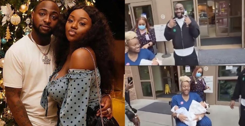 Beautiful moment singer Davido and Chioma leave the hospital with their newborn twins 990x509 1