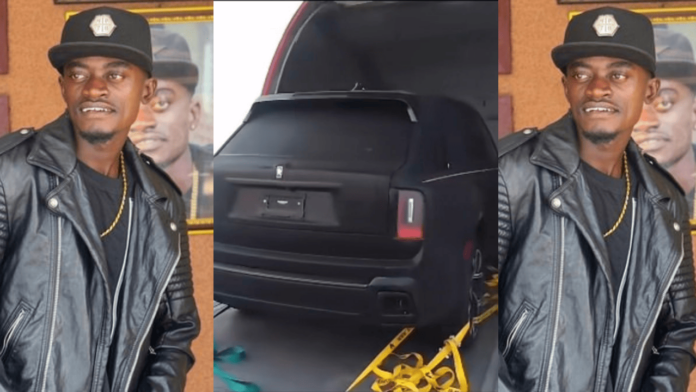 Sika Kasa Lilwin ships a Rolls Royce Cullanin to Ghana Shares video online 1 696x392 1